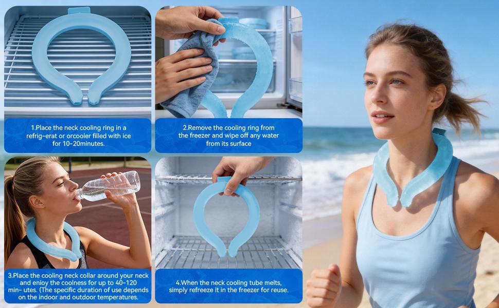 Neck Cooling Tube with ColdInsulated Bag Reusable for OutdoorIndoor Activities Freeze Below 64°F Summer Essential for Hot WeatherRelief,Summervibes,Mother's Day,Gifttiktok shop spring glow up outdoorfun，neck cooling ring， outdoor sport