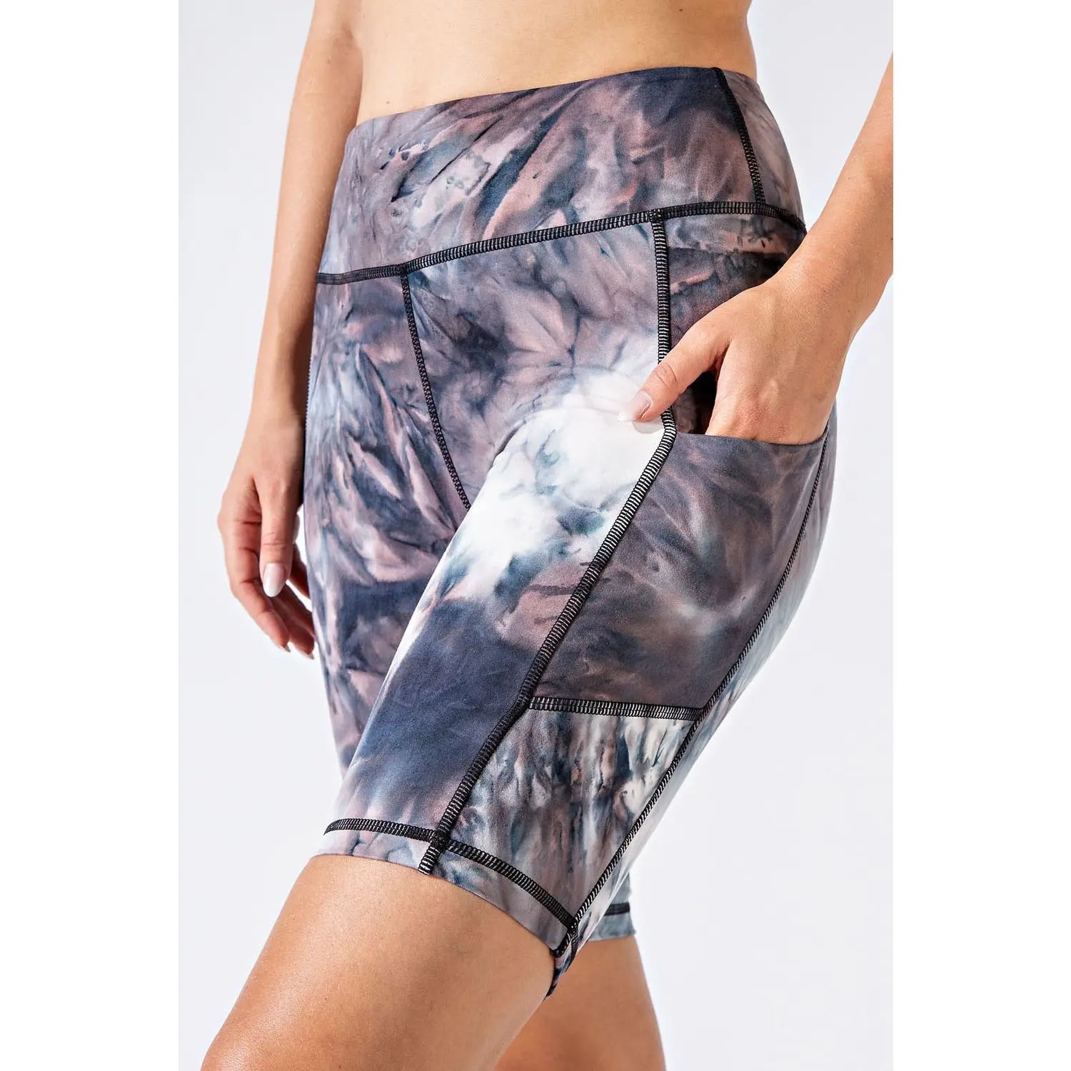 Marble Tie Dye Biker Shorts