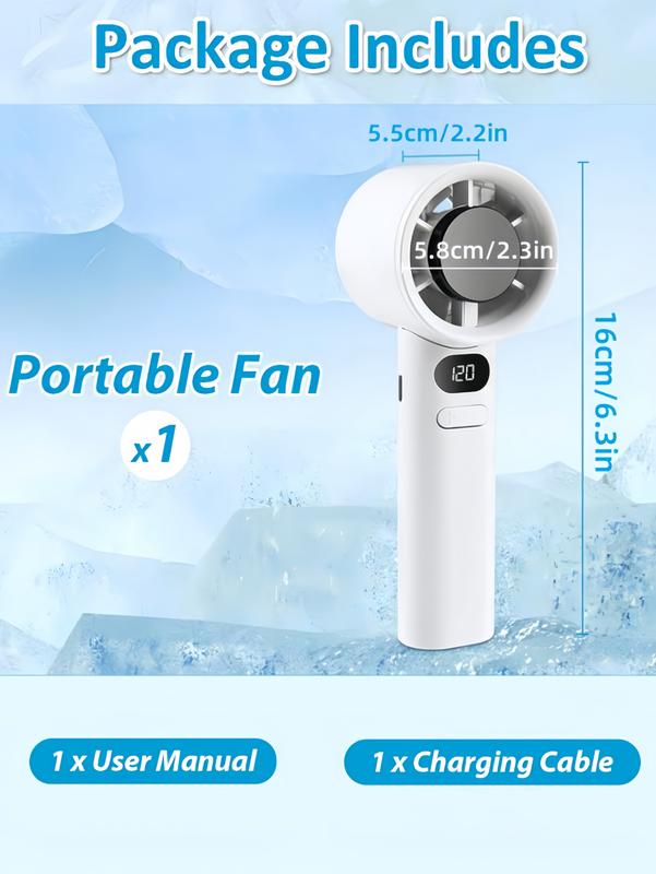 LMMAKE Handheld Portable Fan 120 Infinite Speeds USB Rechargeable with Digital Display Precision Airflow Control for Travel Office Desks Camping & Home Use Multiple Colors