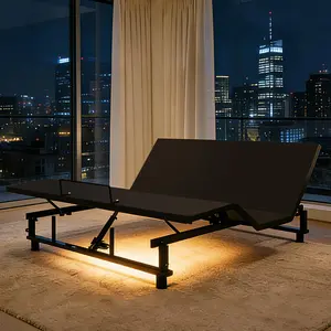 Adjustable Bed Base Frame King Size Bed Frame with Head and Foot Incline Quiet Motor Zero Gravity, 4 Ports USB, Under-Bed Nightlight, Metal, Zero-G Mode