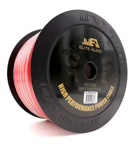Elite Audio EA-PRO-0GPWR 100% OFC Tinned Copper 0 Gauge Power Wire 50ft | True Gauge | Elite Audio Cable Red