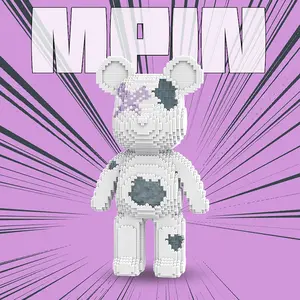 Creative Bear Building Blocks Set, 5100 Pieces, 43cm High, Unisex Gift, Home Decor, Creative Crystal Bear Puzzle Toy