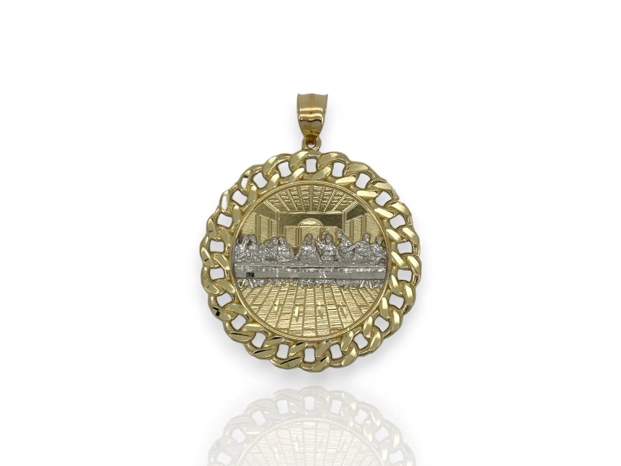Last Supper Medallion Pendant - 10k Yellow Gold