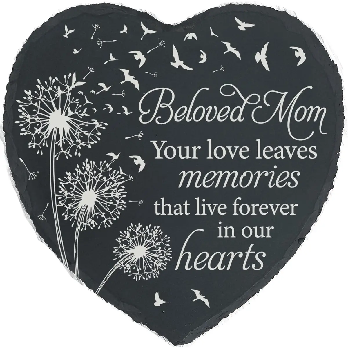 Memory Plaque Slate Sympathy Stepping Stone Memorial Gift for Loss of Mom, Black, TNA23
