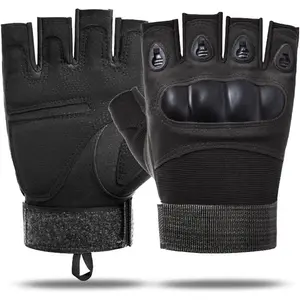 Outdoor Men's Knuckle Protection Workout Training Fingerless Gloves
