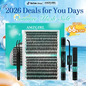 AMZGIRL LASH 320 Clusters DIY Cluster Lash Extension Kit 30D+40D 40+50D Eyelashes Waterproof Bond and Seal DIY Lash Extensions Lash Clusters Waterproof Lash Clusters Kit  Makeup Cosmetic
