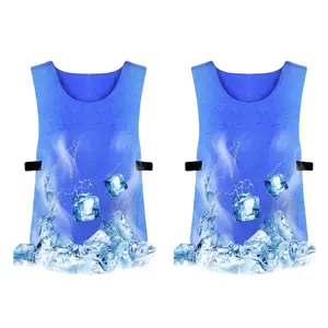 2pcs Cooling Ice Vest for Men Women,PVA Water Activated Evaporative Cool Cold Vest for Hot Weather,Ice Cooling Vest for Hot Weather Working Running