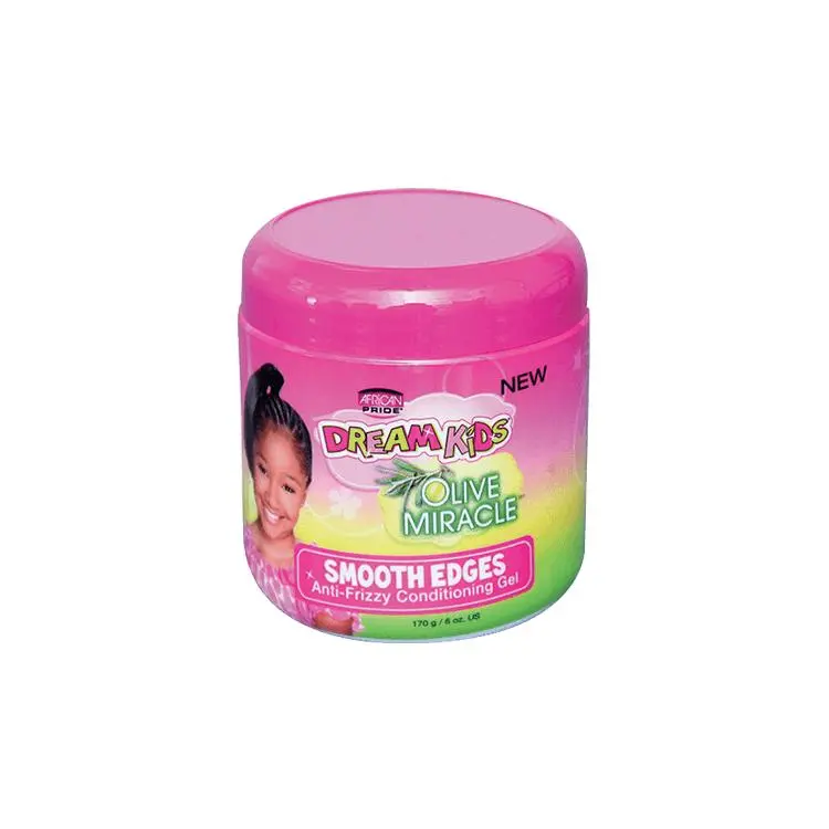 Lightweight Smooth Edges Hair Gel for Kids with Olive Oil, Moisturizing Daily Styler for Silky Hair & Frizz Control, 6 oz, Hair Care