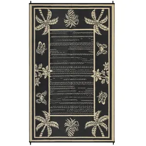 Garvee 5' x 8' Multiple colors and sizes are available for selection Outdoor Area Rug – Tropical Palm Pattern Indoor Outdoor Rug, Waterproof Patio Carpet for Deck, Balcony, Backyard & Porch