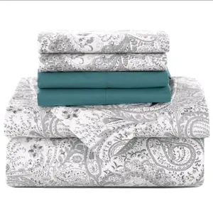 6-Piece Paisley Bed Sheets High GSM Brushed Microfiber Sheets - Elevate Your Sleep Experience With 16-Inch-Deep Pocket Bedding Sheets & Pillowcases- Back To School- Graduation Gift- All Sizes Available, Spring Bedding