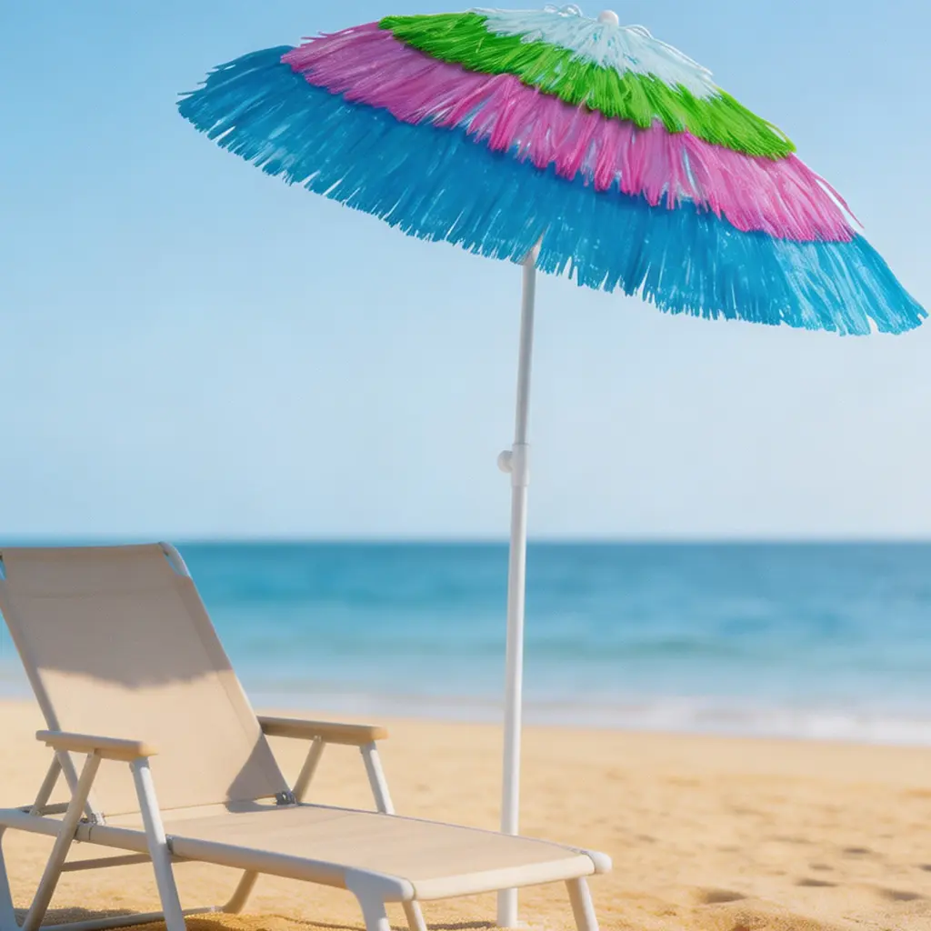 Summerwins 6FT Tiki Thatched Beach Umbrella - Outdoor Shades for Patio, 40° Tilt, Adjustable Durable Portable Canopy, Carry Bag, Sun Protection for Tiki Bar, Pool (Sports & Outdoor Camping Shelter), Tropical, Garden Umbrellas Outdoor