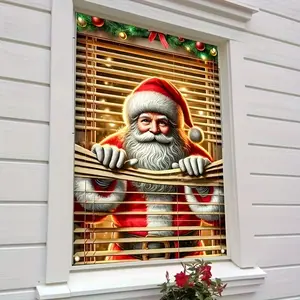 Christmas Santa Window Sticker, Perfect for Christmas & New Year Decorations, No Power Needed, Ideal for Home & Outdoor Celebrations