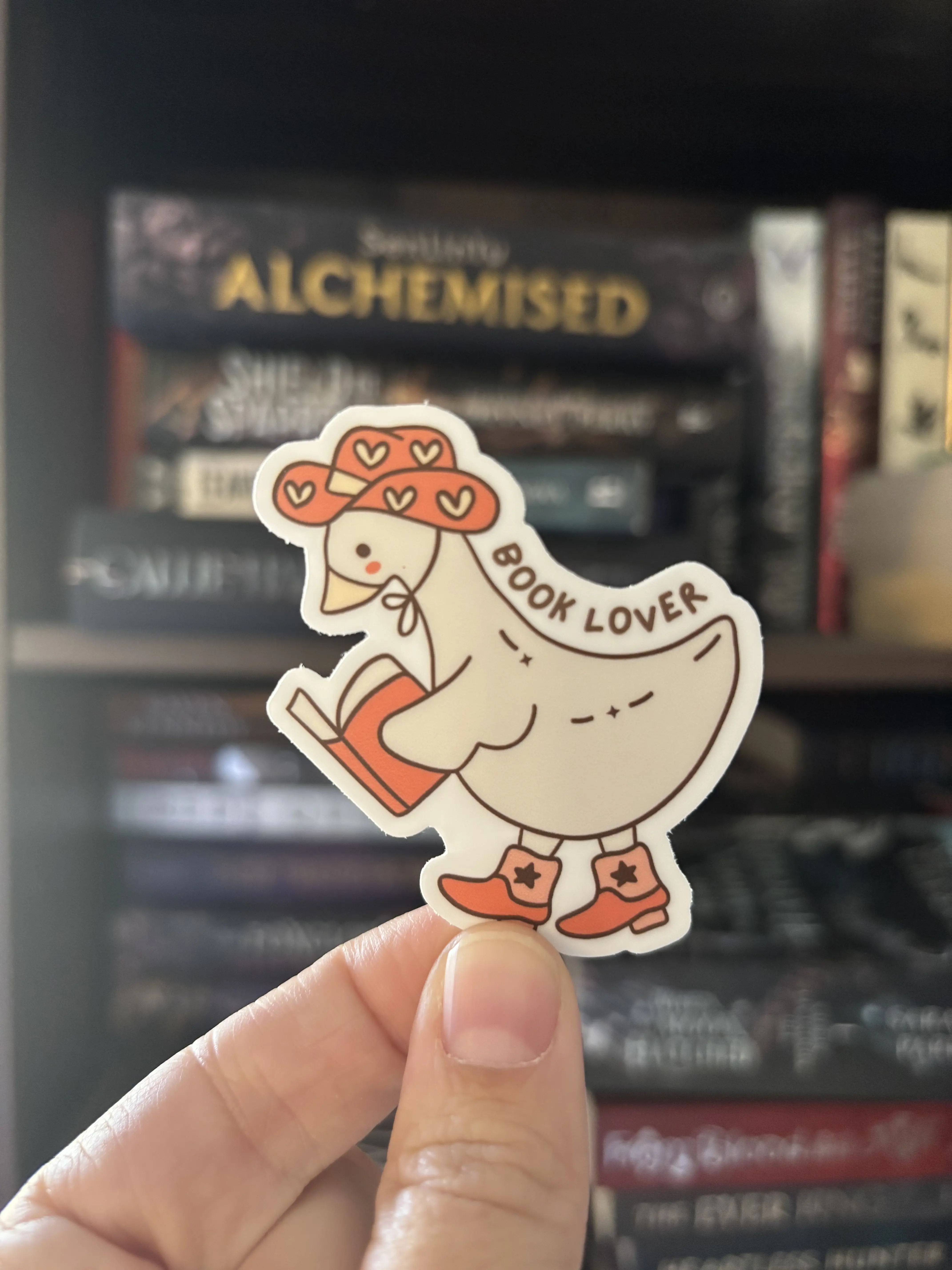 Book Lover Sticker, Silly Goose reading, Kindle Sticker