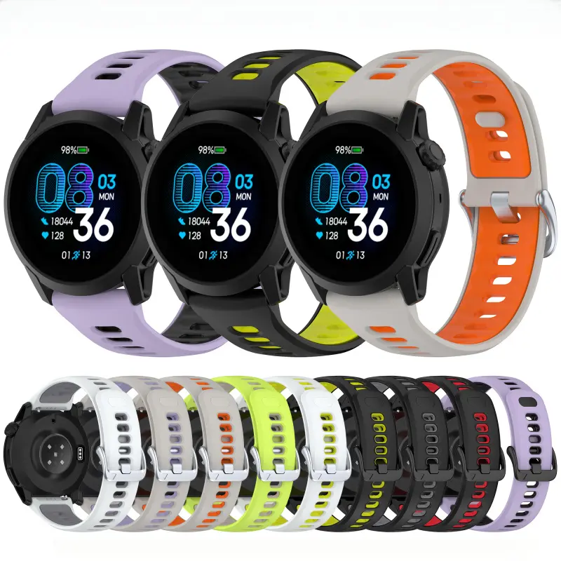 22mm Universal Silicone Watch Strap, Smartwatch Replacement Straps, Smartwatch Accessories, Fits Huawei, Honor, Amazfit, Xiaomi, Garmin, COROS, Fossil, Realme. Watch Not Included.