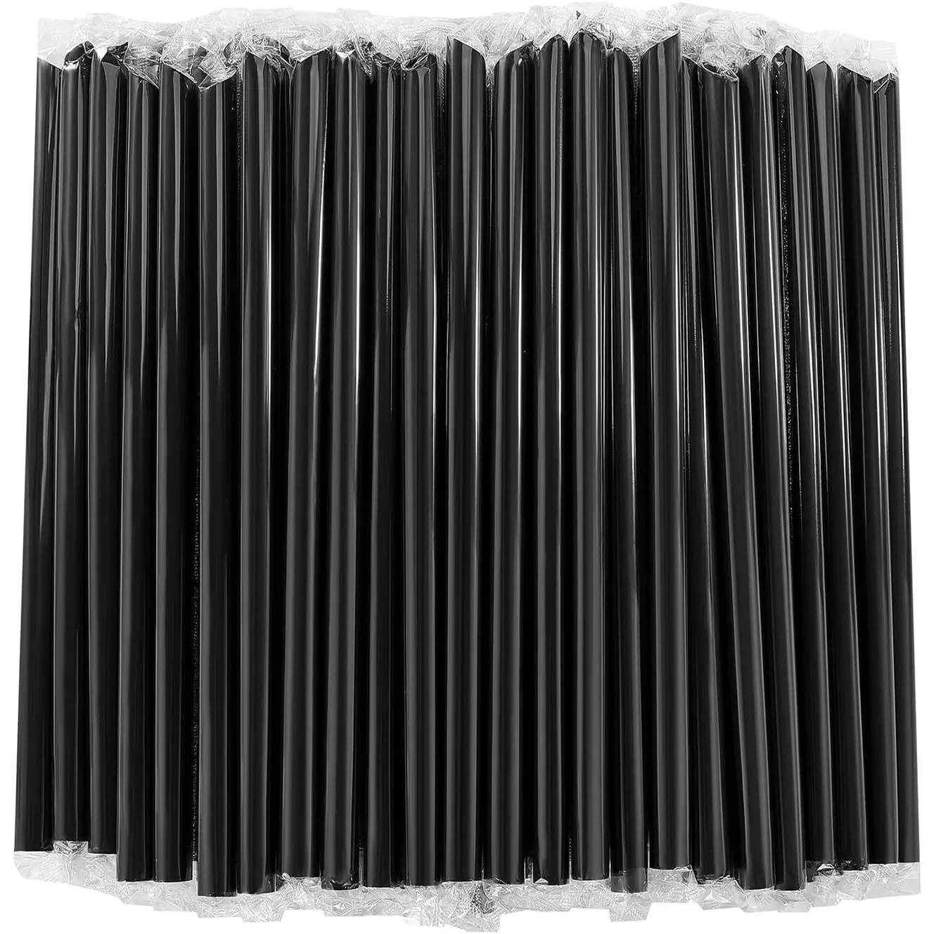100 count Black Boba Straws  Smoothie Straws,Individually Wrapped Disposable Plastic Large Wide-mouthed Milkshake Drinking Straws(0.43" Wide X 9.45" Long)