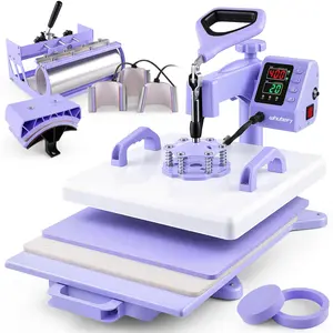AKEYDIY 8 in 1 Heat Press Machine Professional Sublimation Machine 15" X 15" Swing Away Shirt Printing Heat Transfer Digital Tumbler Heat Press Machine for T Shirts Mug Hat Plate Cap