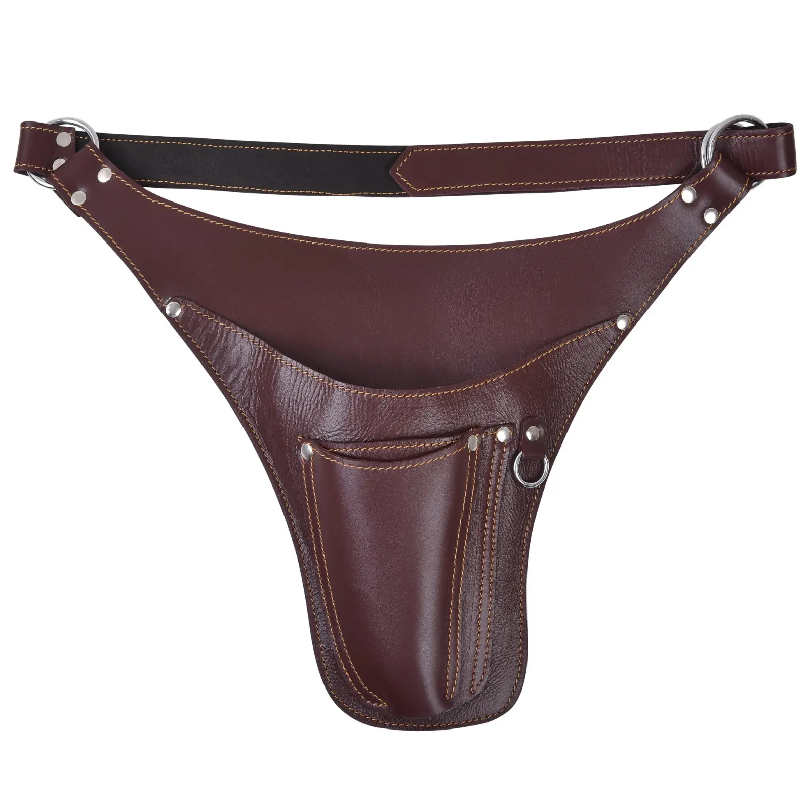 Handmade Leather Garden Tool Holder Belt, Adjustable Waist Organizer for Florists & Gardeners