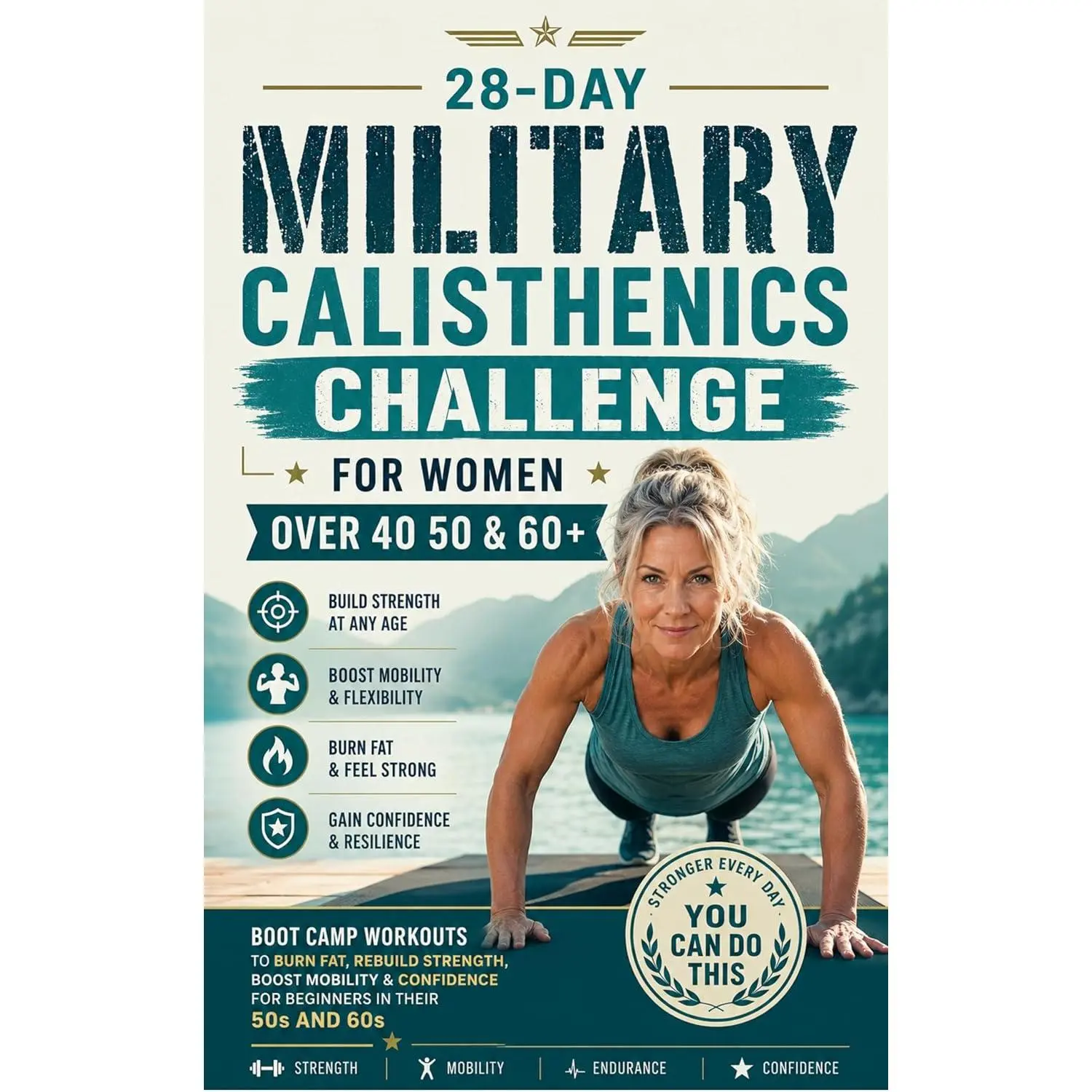 28-Day Military Calisthenics Challenge for Women Over 40: Boot Camp Workouts to Burn Fat, Rebuild Strength, Boost Mobility & Confidence for Beginners in Their 50s and 60s