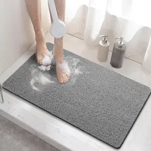 Shower mat Non Slip 24 x 16 Inch Bath Mat Tub with Drain Holes Soft PVC Loofah Bathtub Mat Non Slip