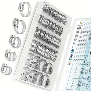 Set of 40 Stainless Steel Hose Clamps Worm Gear Adjustable Hose Clamp Assortment Kit 1/4 to 1-1/8 Inch for Pipes Intercooler Plumbing Tubing Fuel Line Automotive Marine Repair Heavy Duty Corrosion Resistant,summervibes