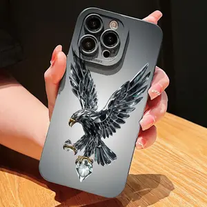 1 Eye Eagle Phone Case with Diamond Illustration, Durable Shockproof Compatible with iPhone Models 6-16, Thickened Protective Cover