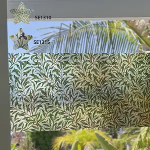 Set of 6pcs Plant Leaf Glass Window Clings, Window Sticker, Static Cling Waterproof Privacy Glass Film, Perfect for Home Office Bathroom Decor