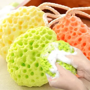 3 Counts Cute Colorful Bath Sponge Shower Set, Cheese-Style Soft Sponge Balls for Kids & Adults, Gentle Exfoliating Body Scrubbers with Rich Lather for Fun Bath Time