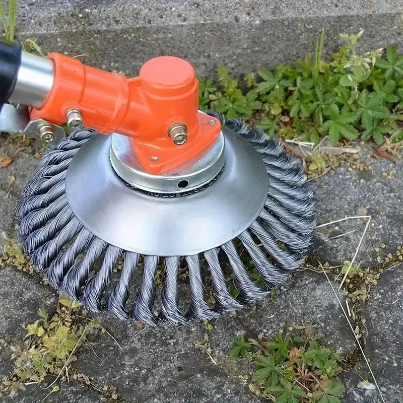 Wire Wheel Trimmer Head for Lawn Mower, Grass Trimmer Head, Power Tool Accessories for Garden, Park & Roadside, Hardware Cutting Blades, Efficient Trimming, Easy Installation