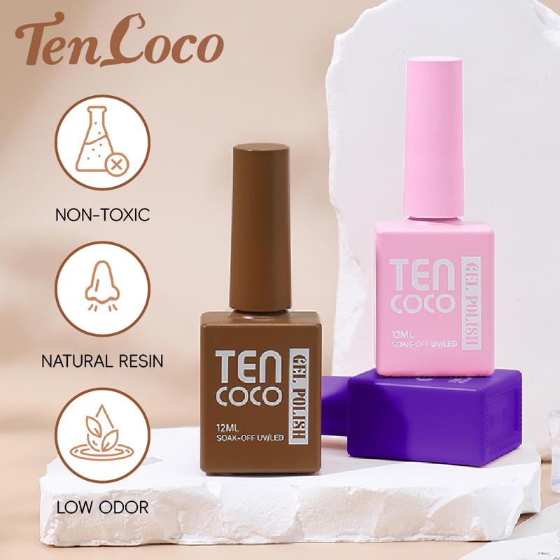 Tencoco 51 Pcs Gel Nail Polish Kit 35 Colors with Crystal Cat Eye Nail Art Tools Set UV Light Translucent Glossy Formula Perfect Gift for Women