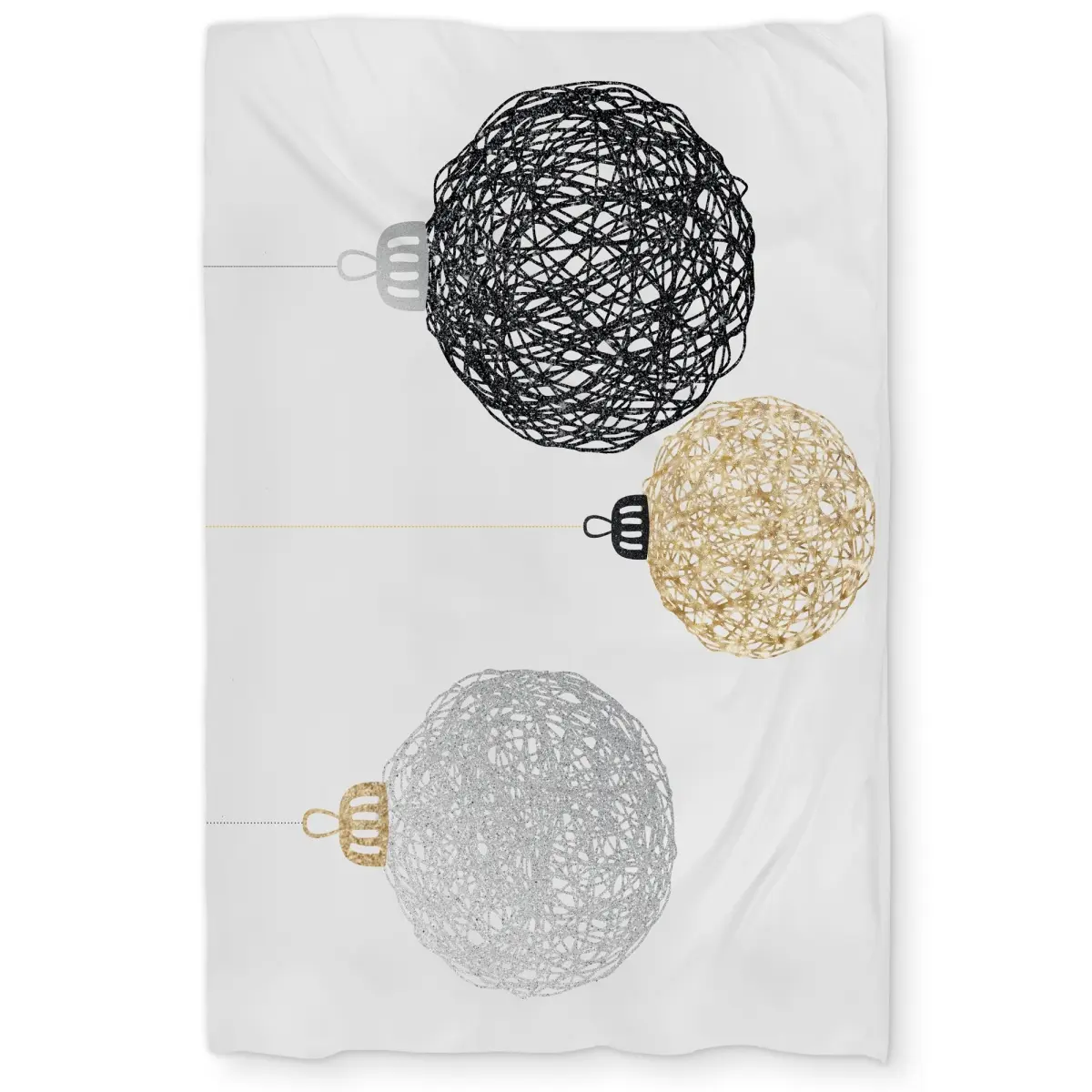 360 Stand Twin Size Extra Long Microfiber Decorative Duvet Cover Set - Soft Fabric, Festive Holiday Theme, 3 Christmas Balls Modern Print, Bedroom Bedding Linens (Textiles & Soft Furnishings), Duvet Cover Sets