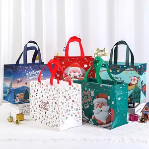 Christmas handbags, advertising shopping bags, Christmas non-woven bags, Christmas Eve gift packaging bags, coated non-woven bags