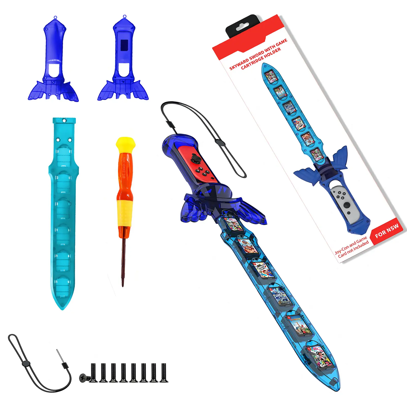 Skyward Sword for Zelda Game Fans, Sword Toy Controller for the Legend of Zelda, Sword-shape Accessories for Joy-con Controller with 12 Game Cards Storage Function