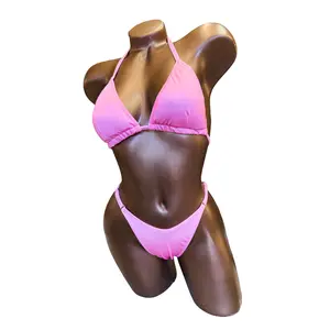 Bubblegum Pink Satin Fit Model Bikini | Ready to Ship