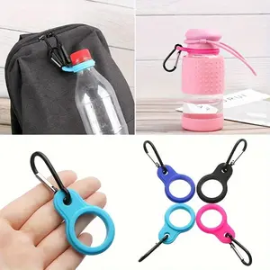 6-Color Random Outdoor Water Bottle Hook Set (3 Silicone Rings + 3 Hiking Clips) - Durable & Portable Climbing Hook, Backpack Cup Holder, Ideal Christmas Gift