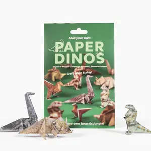 DIY paper dinosaur -50 pieces of DIY origami, folding cute dinosaur dolls, fun craft activities for adults and children, desktop decoration and gifts for dinosaur enthusiasts (50 pieces of dinosaurs)