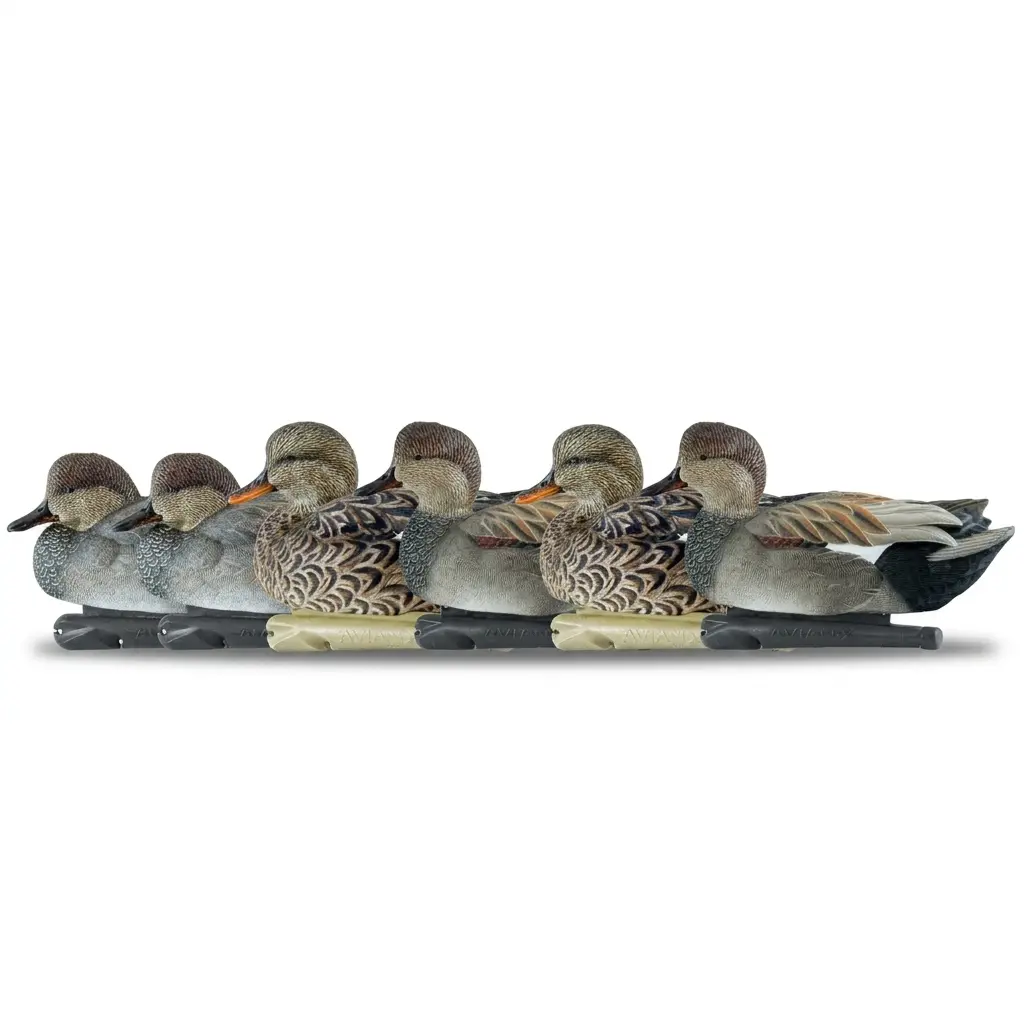 Avian X Topflight Gadwall Decoys Realistic Gray Ducks, Set of 6, Multicolor