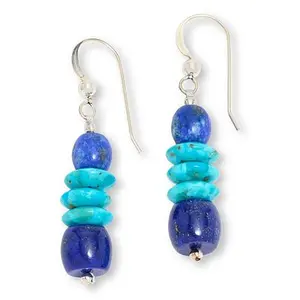 Mine Finds by Jay King Lapis and Heavenly Well Lake Turquoise Bead Drop Earrings