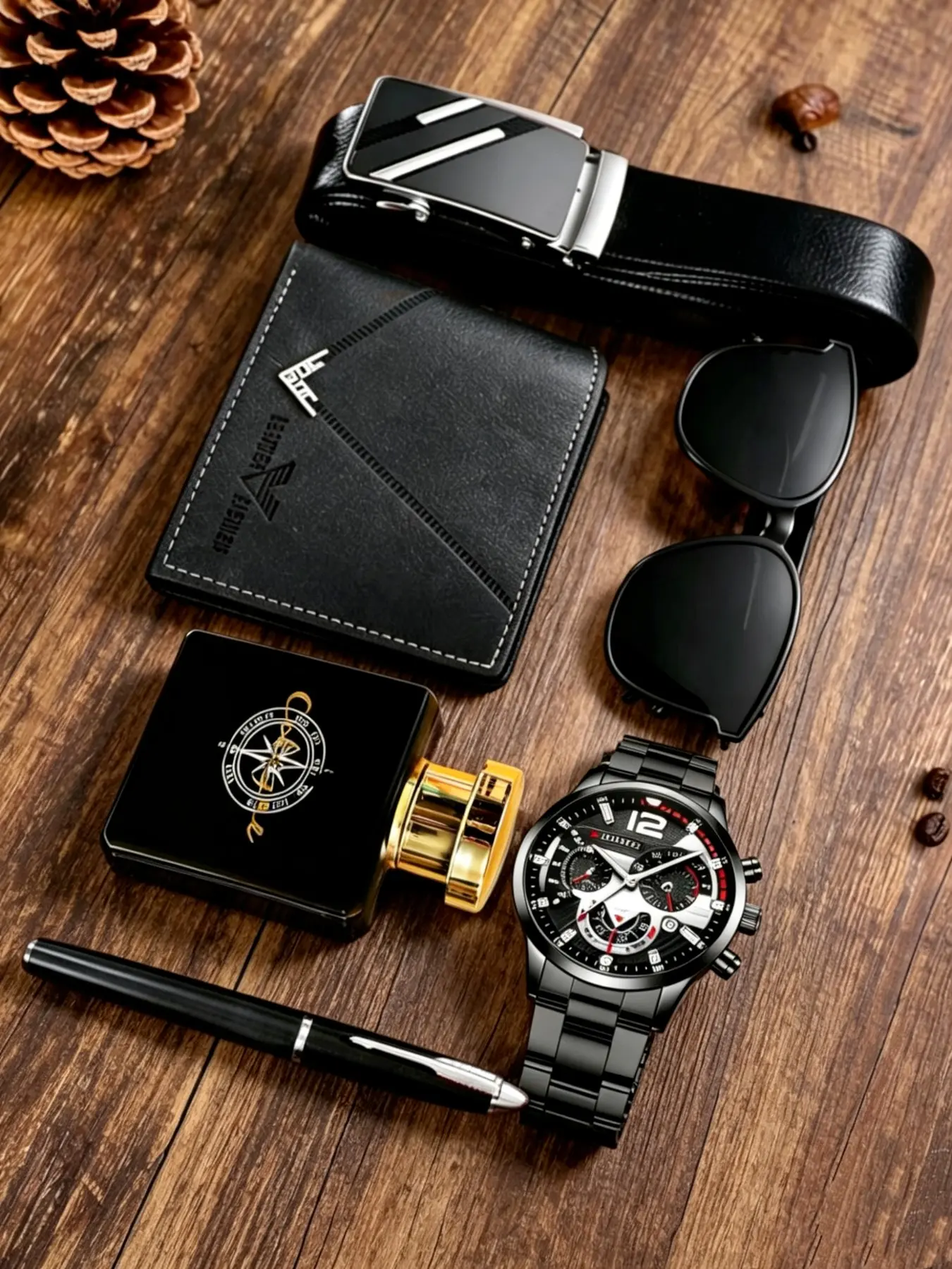 Sunglasses and Belt, Elegant Gift Box for Business Casual Daily Wear
