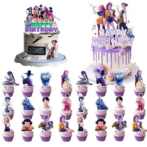 Kpop Demon Hunter Cake Topper Cake Decoration Cupcake Birthday Decorating Girls Kids Party Decorations Baby Shower Party Favors