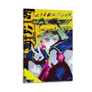 Anime Cyberpunk Edgerunners Canvas Poster, 5 Pictures for Room Aesthetic, Bedroom & Living Room Wall Decor Poster Canvas Wall Art For Bedroom Decor Bar Office Room Decor Gift
