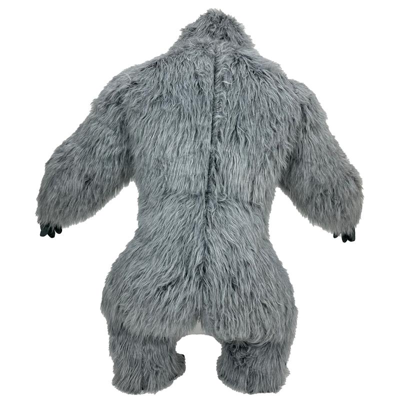 2.6m Gray Giant Gorilla Mascot Inflatable Costume Plush Jumpsuit Halloween Adult Cosplay Party Carnival Dress Up Suit w/Battery