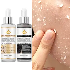 Gentle exfoliating facial and body scrub, white rice ampoule + black rice ampoule, essence for brightening, exfoliating, moisturizing, and Hydrating - suitable for all skin types