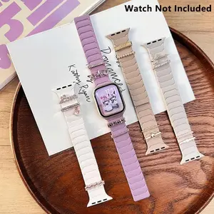 Watch Band & Watch Decoration Set, 1 Count Magnetic Silicone Watch Band & Watch Decoration, Wearable Accessories Compatible with Apple Watch Ultra 2 Series