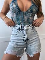 On The Go Shorts - Acid Light Wash