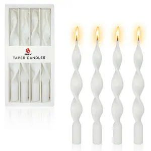 White Candles Unscented Tapered Candles 10 Inch Candles Short Taper Candle 4 PCS Christmas Smokeless Candle for Christmas Dinner Home Decoration