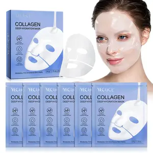 Collagen Deep Hydration Mask, 6 Counts/box Moisturizing Facial Mask, Improves Skin Elasticity, Facial Skin Care Product for All Skin Types