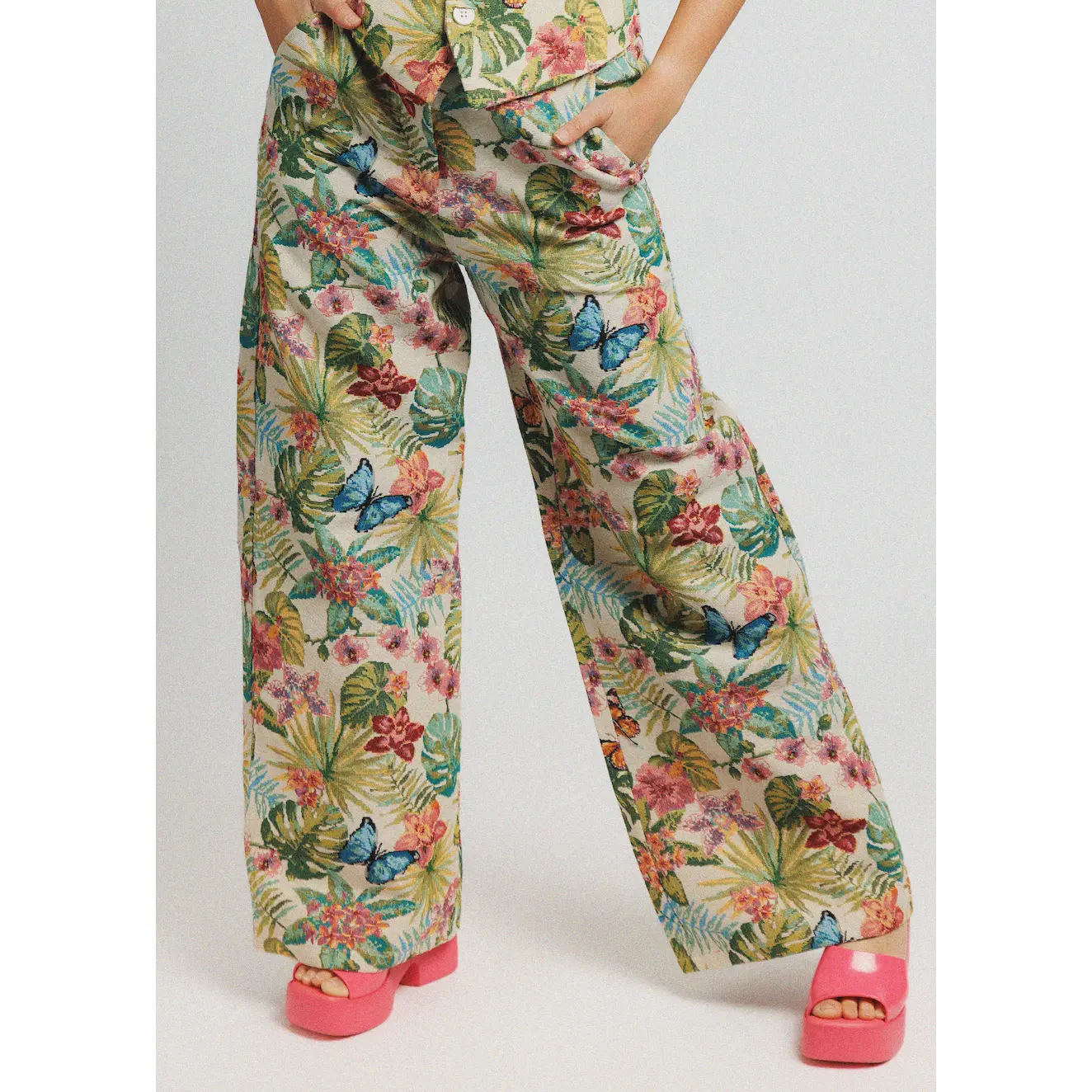 Secret Garden Jacquard Wide Leg Trouser