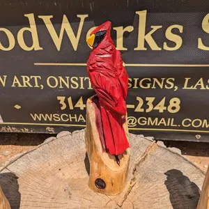Hand Carved Cardinal Birds
