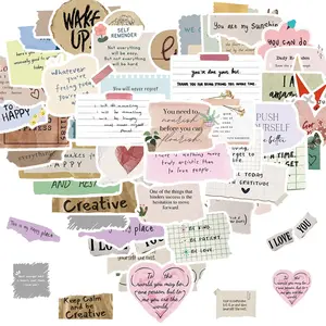 Motivational Words Sticker, 50pcs/set Inspirational Quote Sticker, Water Bottle Sticker for Laptop Vision Board Journaling Scrapbook
