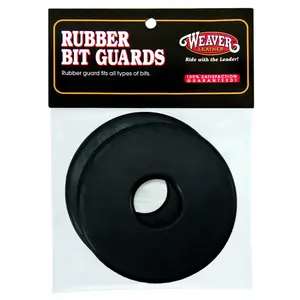 Weaver Leather Black Rubber Bit Guards - 3-1/2" Diameter - Pair - Prevents Pinching and Rubbing